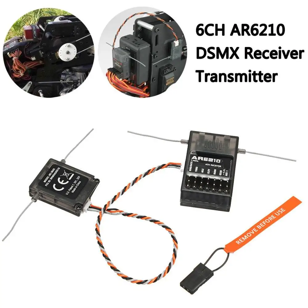 Full Range 6 CH AR6210 for Receiver RX W/ Satellite Support for DSM2 for SPEKTRUM Transmitter DX6i DX7 DX8 DX9 Radio