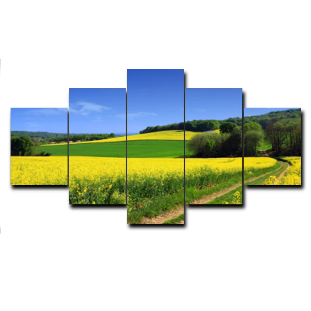 

Spring Flower 5 Panel Cuadros Posters Modern Wall Artwork Abstract Creative Canvas Oil Painting Prints Home Living Room No Frame
