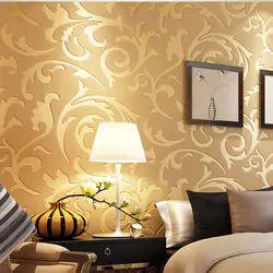 Гостиная ТВ фон современный нетканый цветочный узор 3D рельефный рулон обои Дамаск DIY домашний чехол для спальни