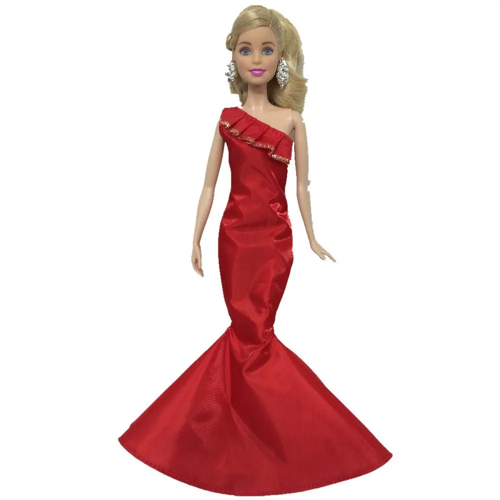 NK новейшее Кукольное свадебное платье, красивое модное платье со звездой, длинный хвост, юбка, платье с рыбкой Тай для Барби, благородная кукла JJ
