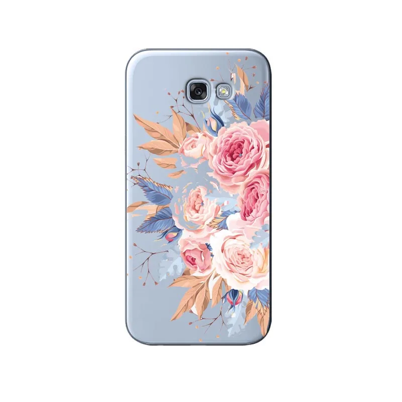 TPU Роскошный чехол с цветочным рисунком ясное прозрачное покрытие для samsung Galaxy A3 A5 A7 J3 J5 J7 цветок чехол для телефона чехол - Цвет: TPU