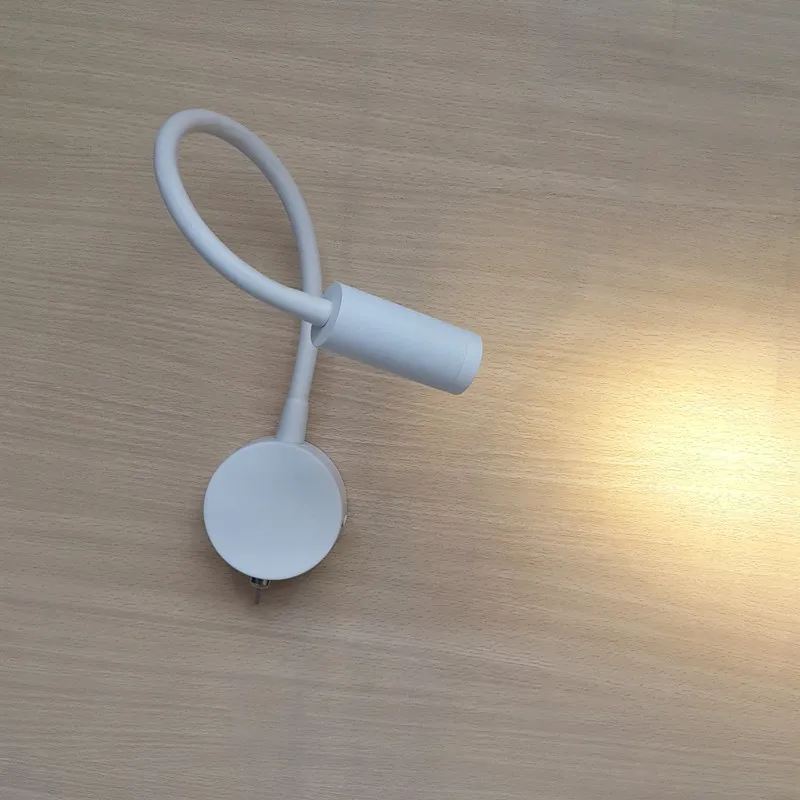 Topoch настенные светильники внутреннего 2-пакет LED 3 W AC100-240V сфокусированный луч алюминия шланг гибкий белой отделкой для Спальня отдыхающие лодки