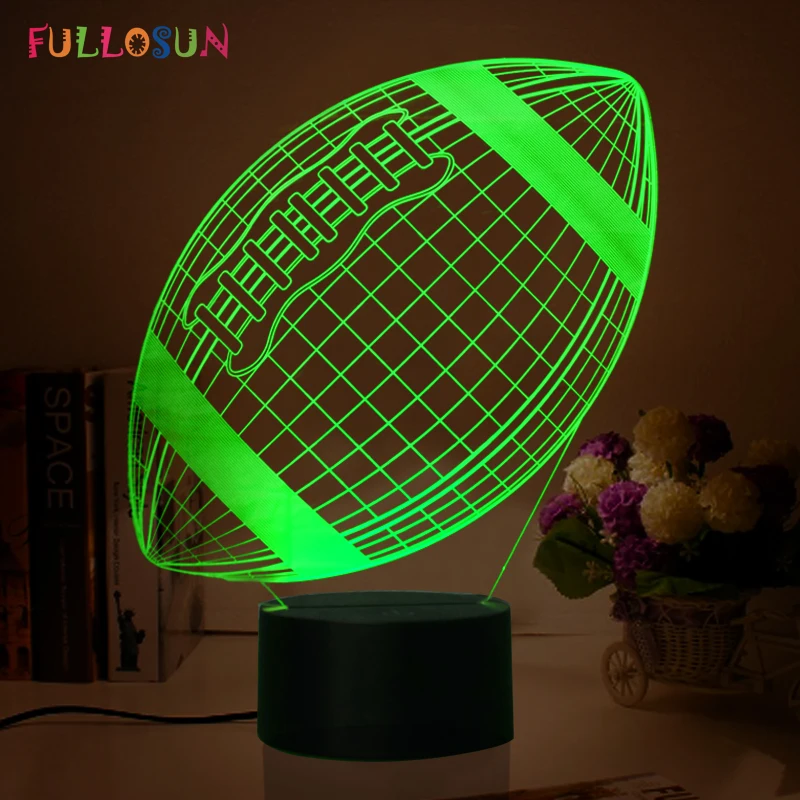 

Rugby 3D Desk Lamp Novelty Gift LED USB 3D Lamp 7 Colors Decoration LED Lights as Holiday Present