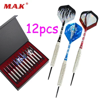 

High Quality 12pcs Professional Straight Darts Steel Tip Darts with Aluminum Pole Darts Iron Dart for Indoor Outdoor Game