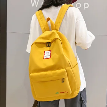 

Waterproof Nylon Student Backpack Cute Women School Bag For Girl Backpack embroidery Kawaii Lady Teenage Female Fashion Book Bag