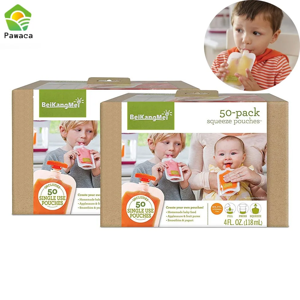 

Baby Food Storage Eco-friendly Reusable Squeeze Food Pouch Storage DIY Baby Food Pouch