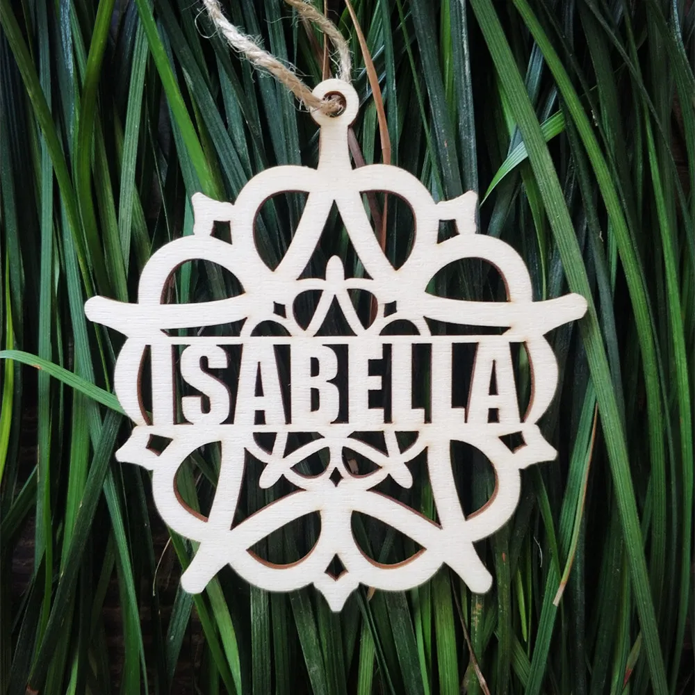 10pcs Personalized Ornament Snowflake Custom Engraved Wooden Snowflakes With 10 Names Wood Christmas Gift