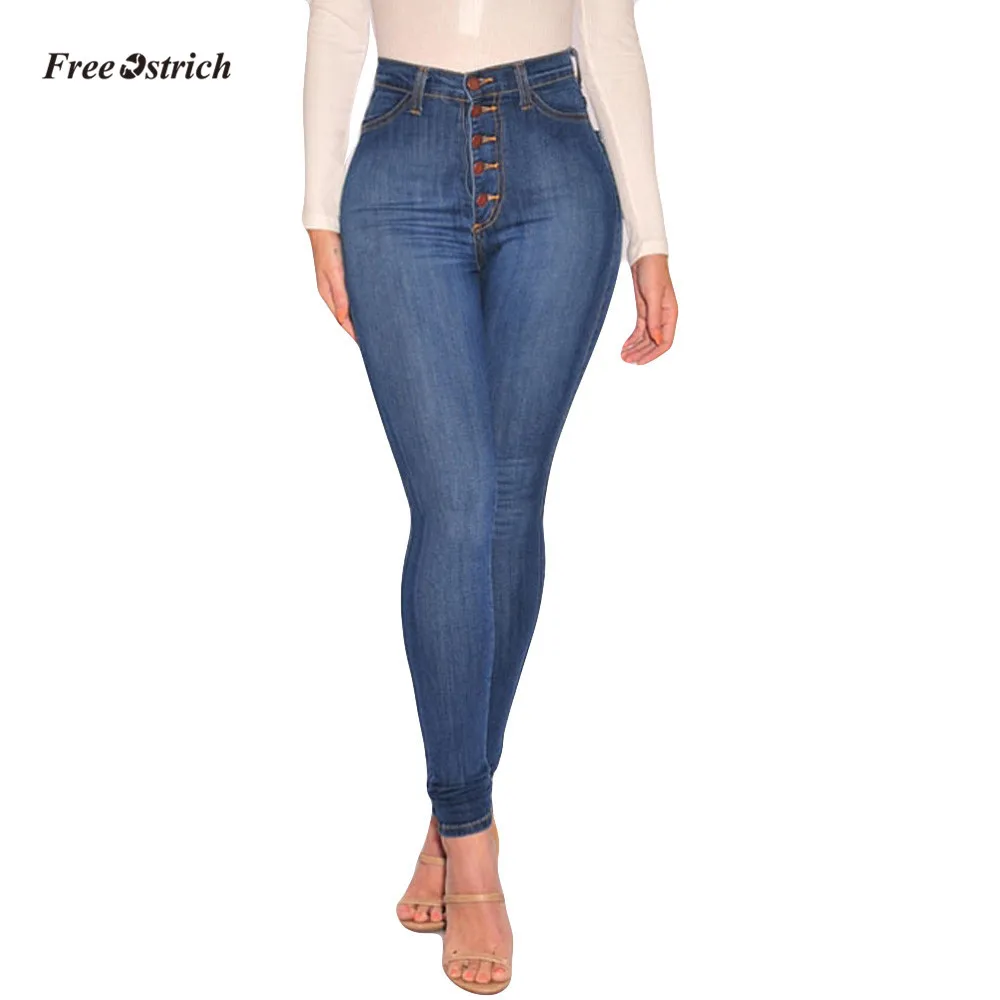 

Free Ostrich Clothes Women Jeans Women High Waisted Skinny Denim Jeans Stretch Slim Pants Calf Length Jeans leggings jean Pants