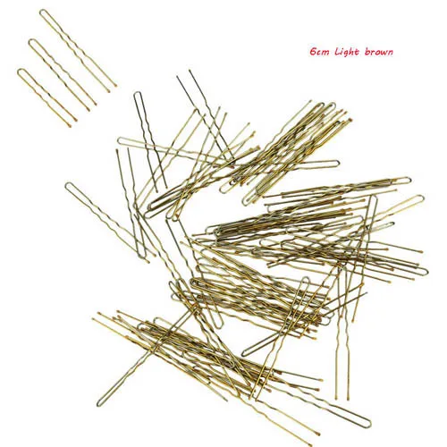 6cm light brown LOEEL 100 шт./лот заколки для волос черные u-образные заколки мини 4,5 см 5 см 6 см металлические коричневые Заколки для женщин и девушек - Цвет: 6cm light brown