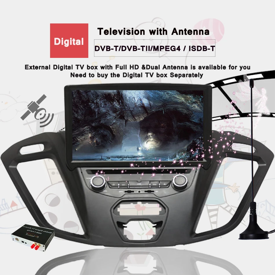Для Ford Transit Custom 2013-17 автомобильный Радио CD DVD видео плеер gps навигация Sat Nav аудио стерео система Android 9,0