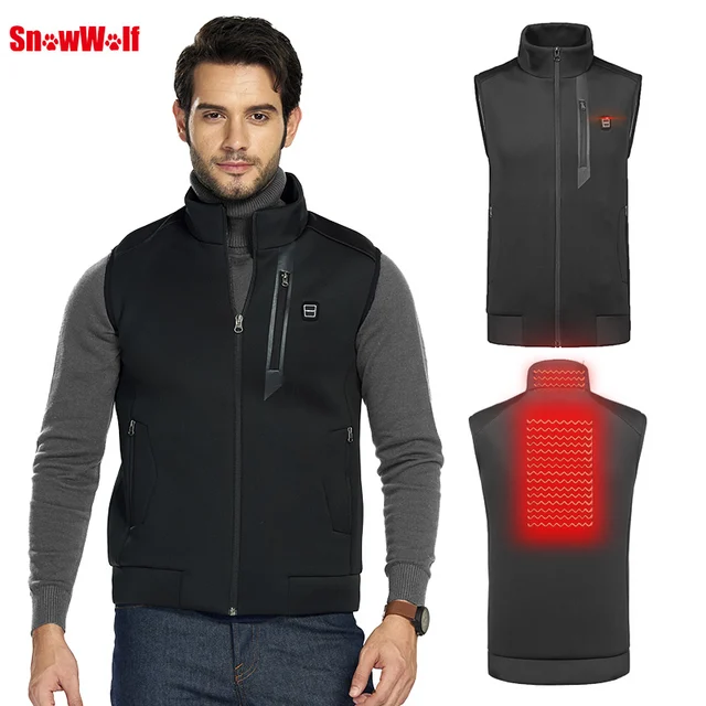 SNOWWOLF 2019 Men Winter Heated Vest Outdoor USB heating Fishing