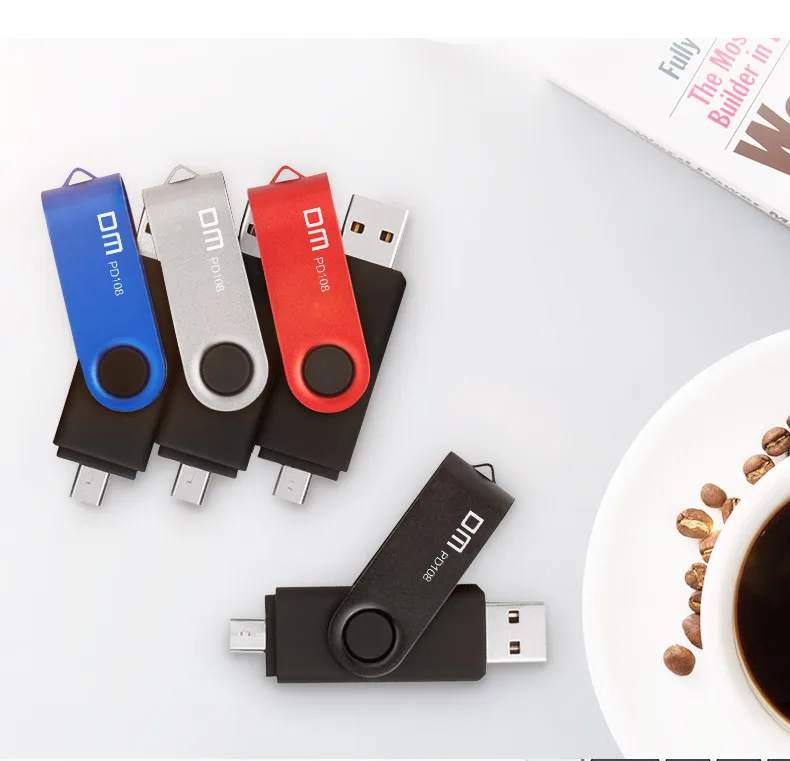 DM PD108 8 ГБ 16 ГБ 32 ГБ OTG USB2.0 с двойной разъем используется для OTG Смартфон и компьютер