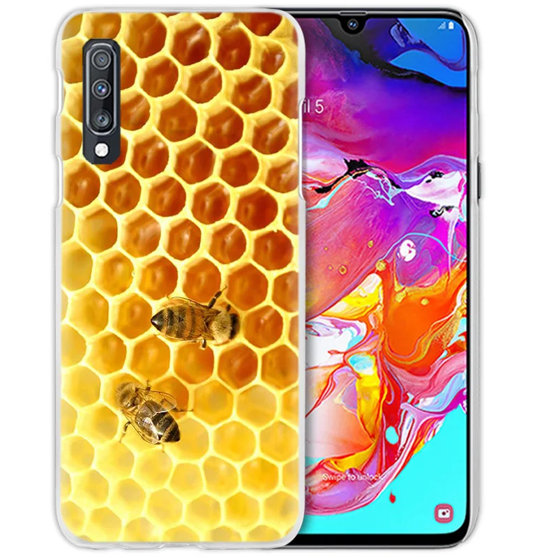 Bee Золотой Мёд чехол для samsung Galaxy A50 A70 A20e A60 A40 A30 A20 A10 A8 A6 плюс A9 A7 жесткий прозрачный ПК телефон Coque крышка