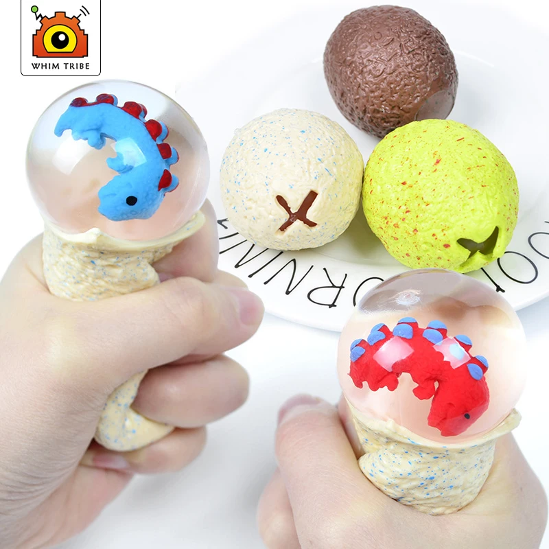 Cute dinosaur eggs squeeze children and grownups decompression kneading extrusion elastic water ball squid sensory toys 2