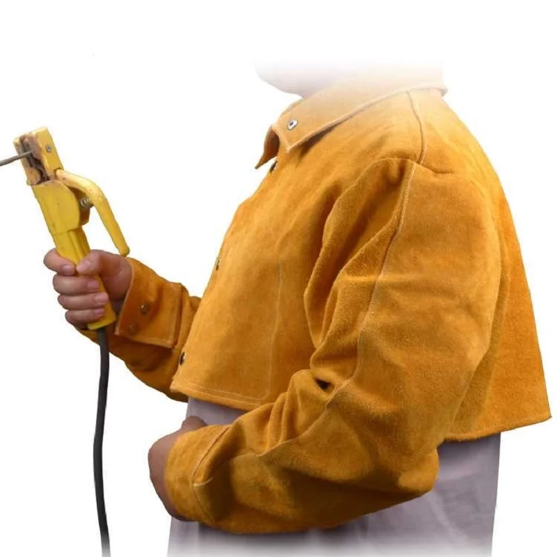 Protective Apparel Flame Retardant Safety Clothing Protective Welding Work Cowskin Leather Welding Clothing for Welders