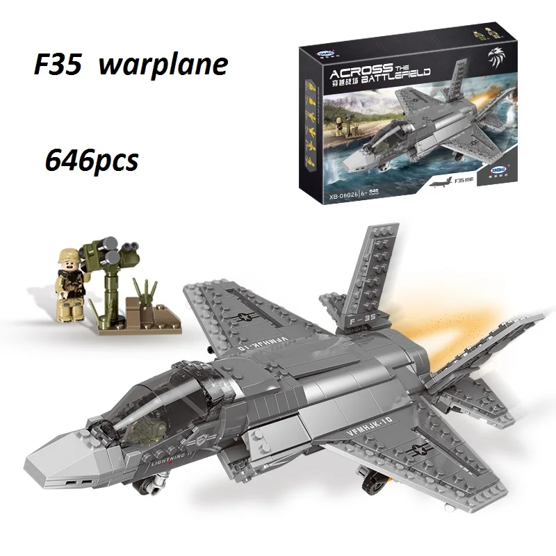 

Legoed war Military Series The F35 Fighter 99 tank plane Building Blocks Bricks Helicopter Model Kid Plane Toys Christmas Gift