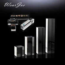 Прозрачный Твердый акриловый Плексиглас Дисплей блок стенд Кольцо Серьги Ожерелье Органайзер ювелирные изделия счетчик добавить высоту витрина коллекционные вещи