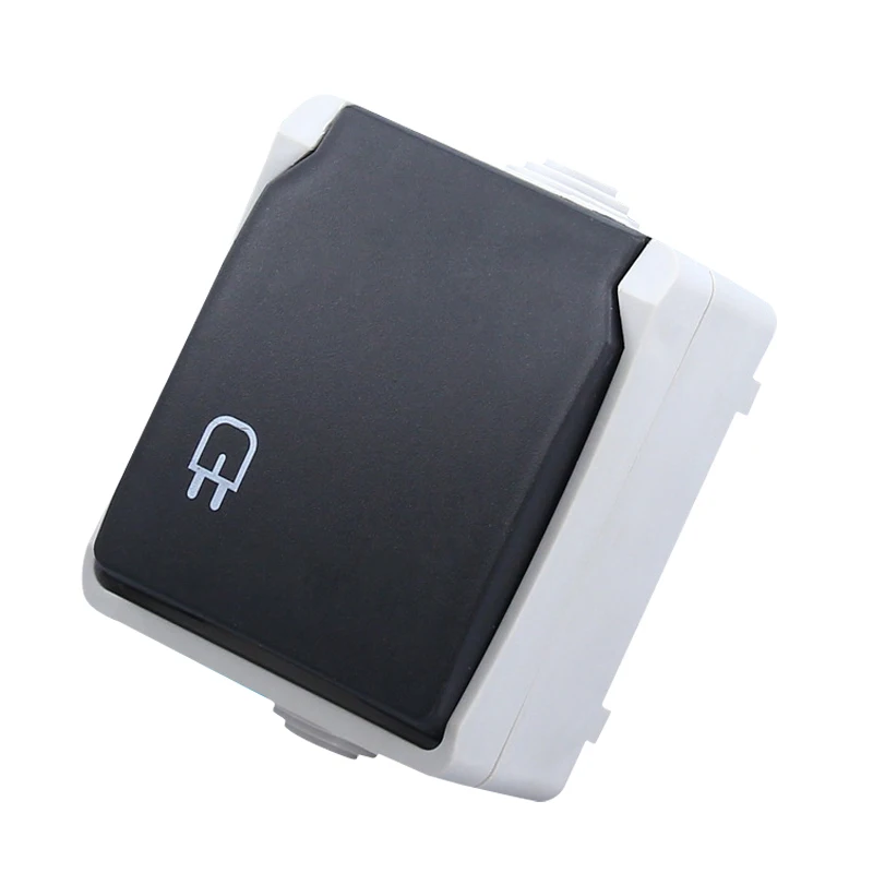 

1PC Home Improvement EU Plug Accessories European Standard Power Outlet Waterproof Bright Outdoors Cover Wall Socket 16A 250V