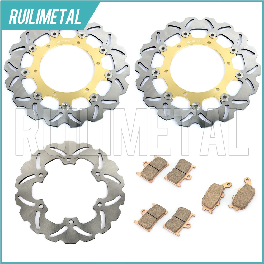 BIKINGBOY Motorcycle 300mm Full Set Front Rear Brake Discs Rotors ...