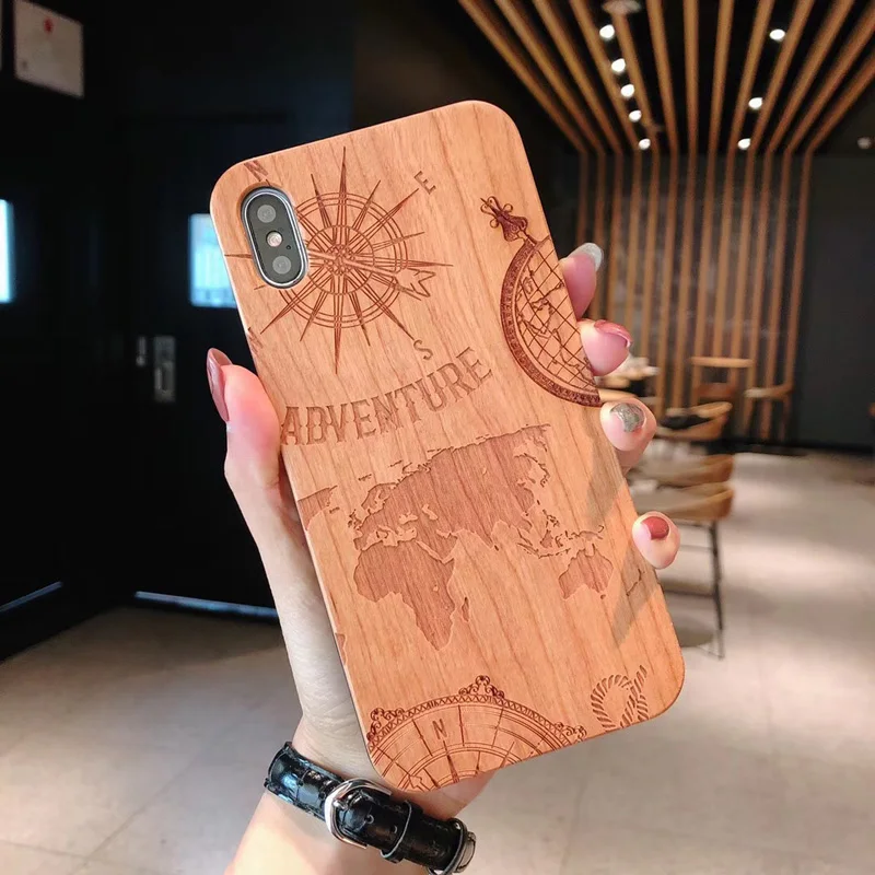 Для iPhone X XS чехол для MAX XR настоящая деревянная зернистая задняя крышка модный Корона дерево цветок чехол Сова для iPhone 6 6s 7 8 Plus оболочка