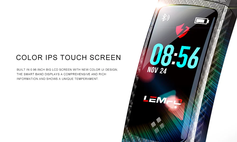 LEMFO LT01 Fitness Bracelet Wristbands  Color LCD Screen Smart Band IP67 Waterproof Fitness Bracelet Heart Rate Monitor Ativity Tracker (8)