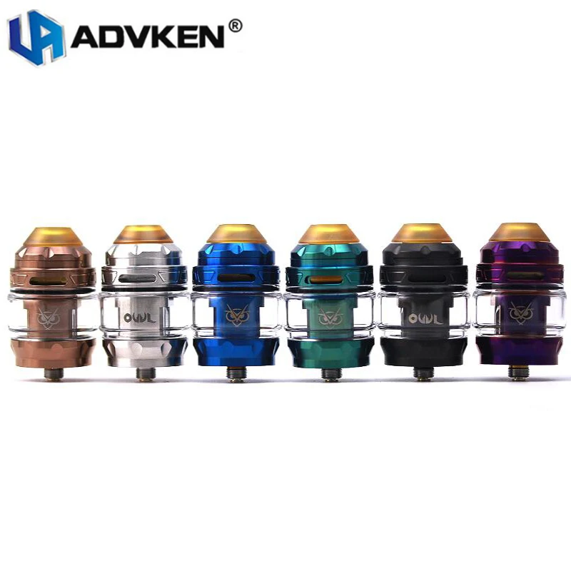 New Color ADVKEN OWL TANK 3ML with 4ML Bubble Glass 25mm Deck with 0.2ohm 0.16ohm Mesh Coil Electronic Cigarette Atomizer Vape 01 (2)