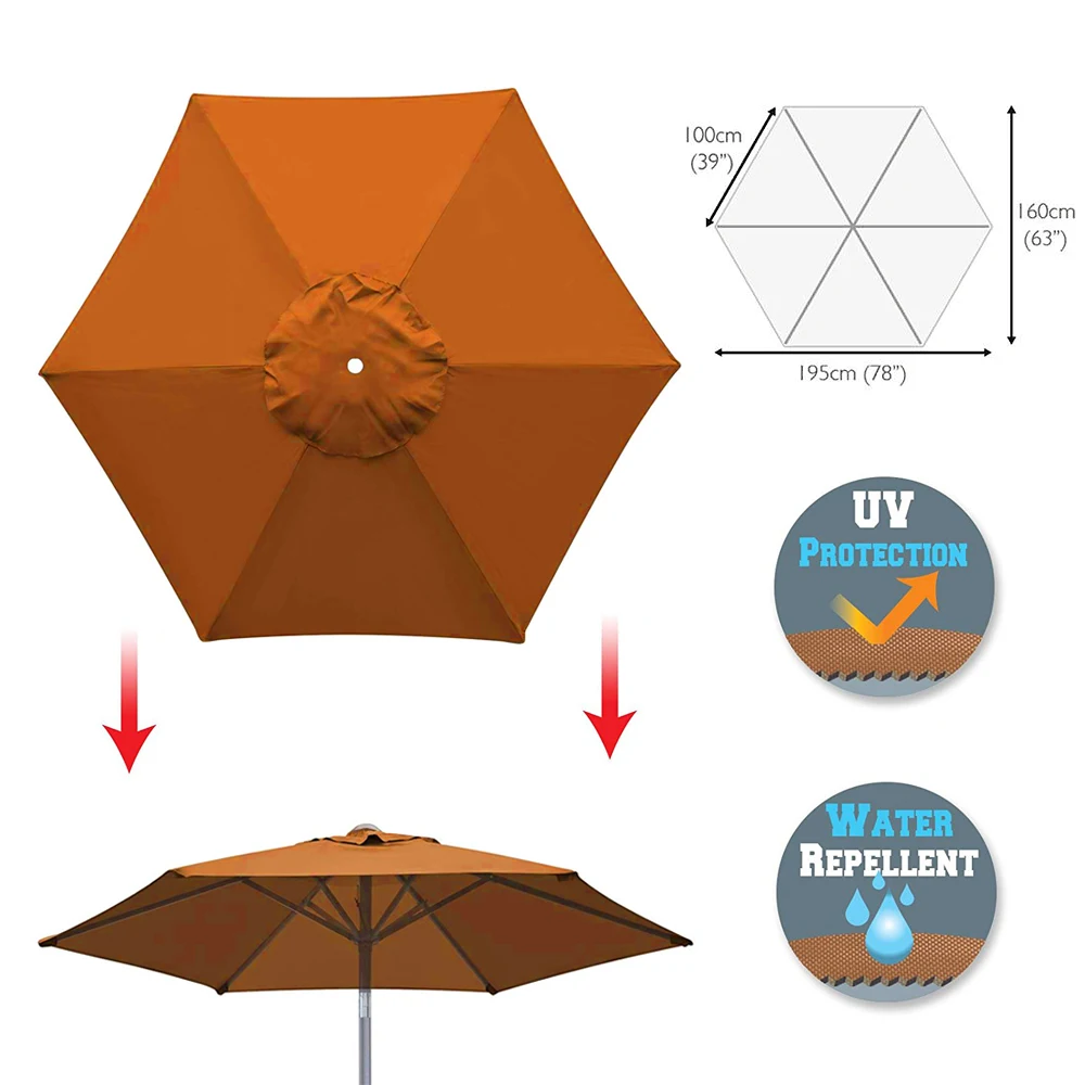Зонтик навес садовый чехол шестигранник водонепроницаемый пылезащитный консольный открытый сад банановый зонтик щит коричневый
