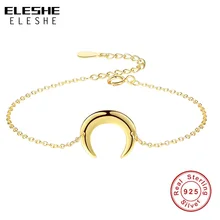 ELESHE, роскошный настоящий 925 пробы, серебряный браслет для женщин, желтое золото, Bullfighter, очаровательный браслет, звено цепи, модное ювелирное изделие