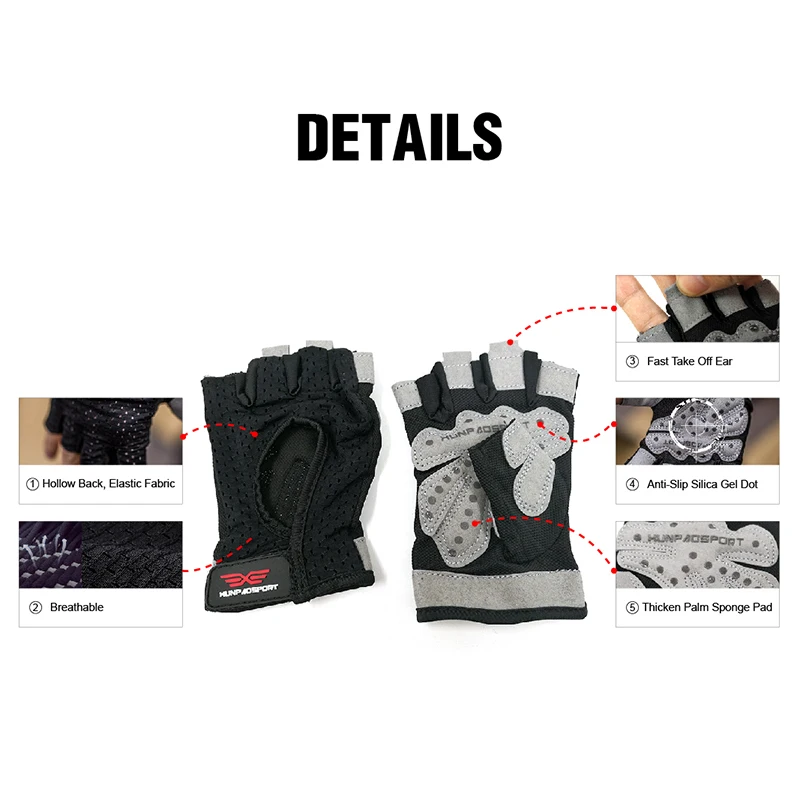 Breathable Gym Gloves Body Building Tough Half Finger Crossfit Gloves Anti-slip Weight Lifting Sport Training Fitness Gloves