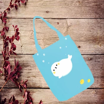

manga Cartoon Whale Fashion Anime Foldable Handbag Canvas Shopping Bag Casual Shoulder Bags Customized Tote Lady Girls New