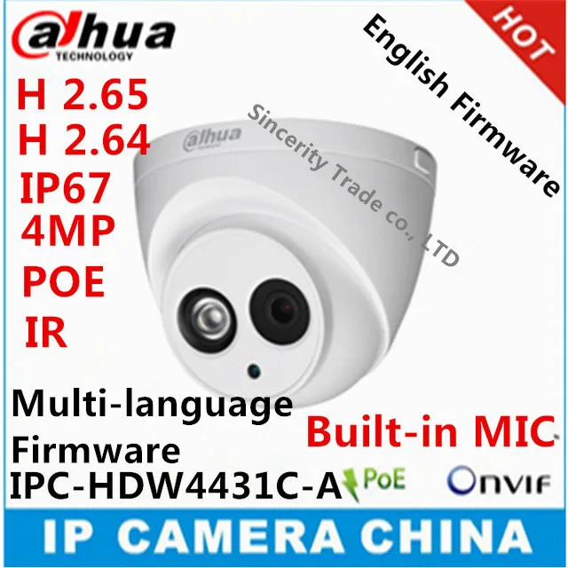 

Dahua H2.65 IPC-HDW4431C-A Built-in MIC HD 4MP IR 50m network IP Camera security cctv Dome Camera Support POE HDW4431C-A