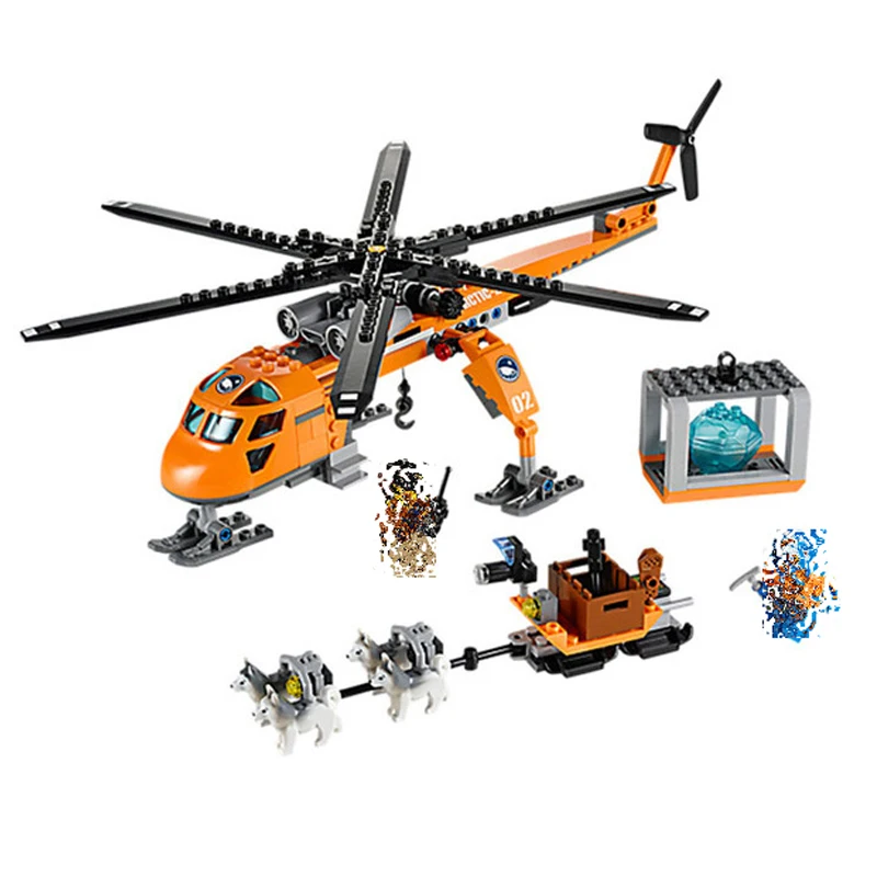 Bela 10439 Arctic Helicrane CITY Set вертолет Хаски модель строительные блоки 273 шт