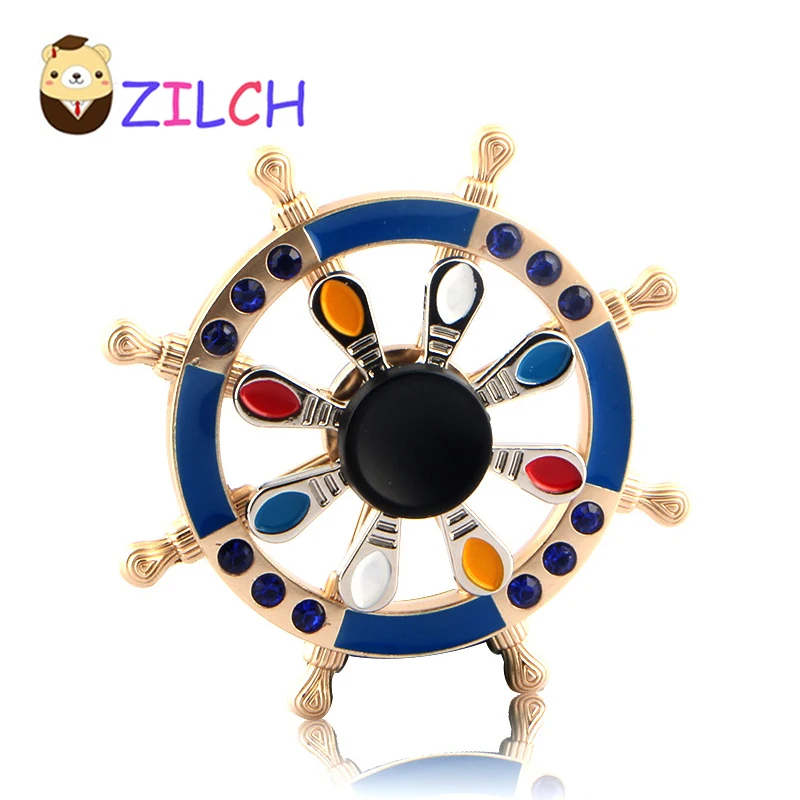 Hot Double Bearing Hand Spinner Pirate Sailor Ship Wheel Rudder Fingertip Gyro Fidget Spinner