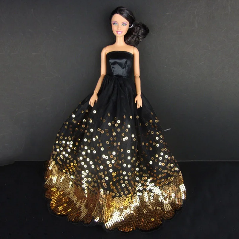 LeadingStar платье с большим количеством золотых пайеток, сделанное для куклы, отличный подарок для детей, платье на день рождения для куклы