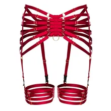 Красный пояс для подвязок пояс для тела БДСМ бондаж чулки пояс для подтяжек эластичная регулировка ремня Нижнее белье в готическом стиле Фетиш танцевальная одежда