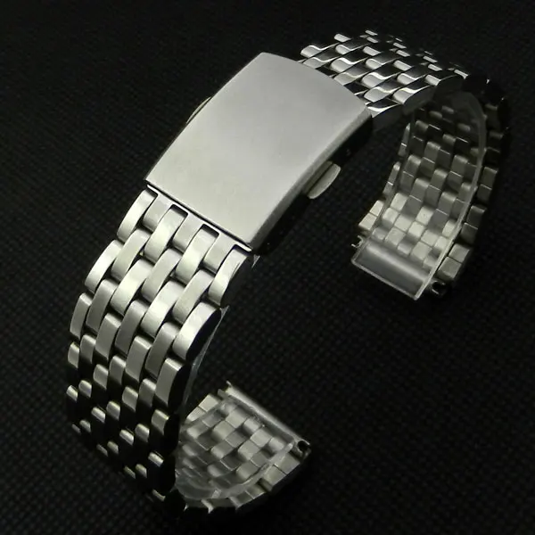 

18mm Stainless Steel Wrist Watch Band With Fold Over Clasp With Push Bottom