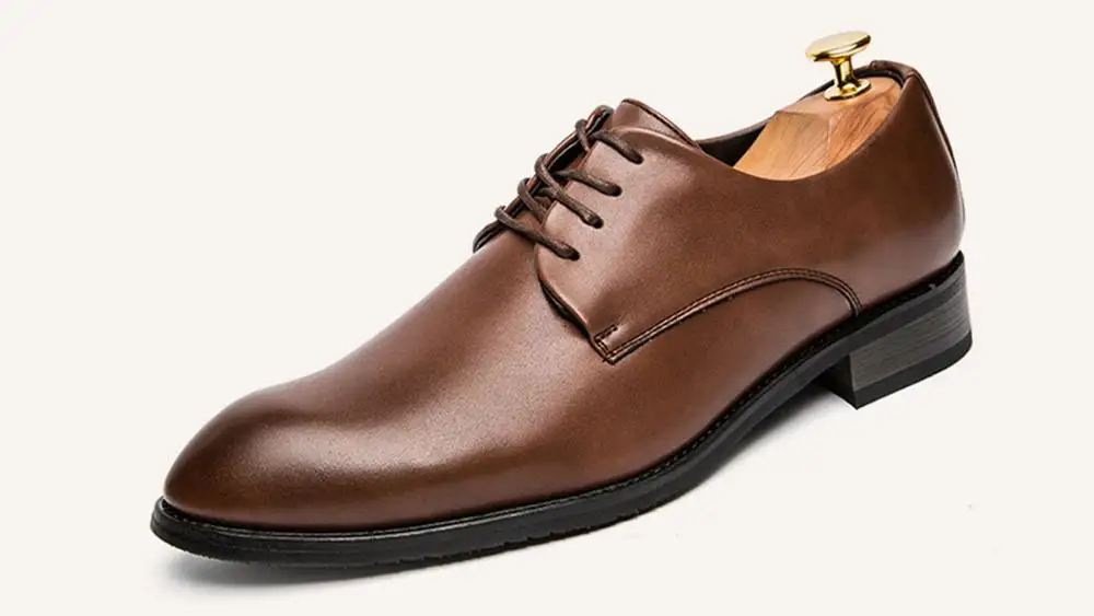 Г., Мужская официальная обувь классические кожаные туфли из микрофибры на шнуровке с острым носком Роскошная обувь Spato Social Meeting, офисная обувь - Цвет: Brown
