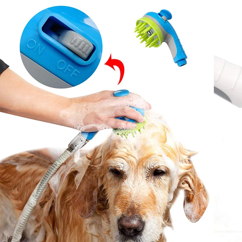 Pet душ опрыскиватель Массажная щетка собака кошка Длинные Короткие волосы