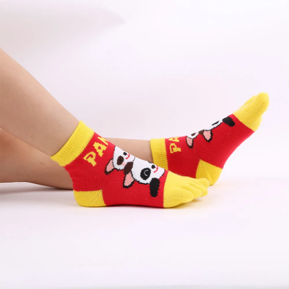 Милые носки с пятью пальцами детские носки детские Нескользящие хлопковые носки с пятью пальцами для мальчиков и девочек дизайн F3