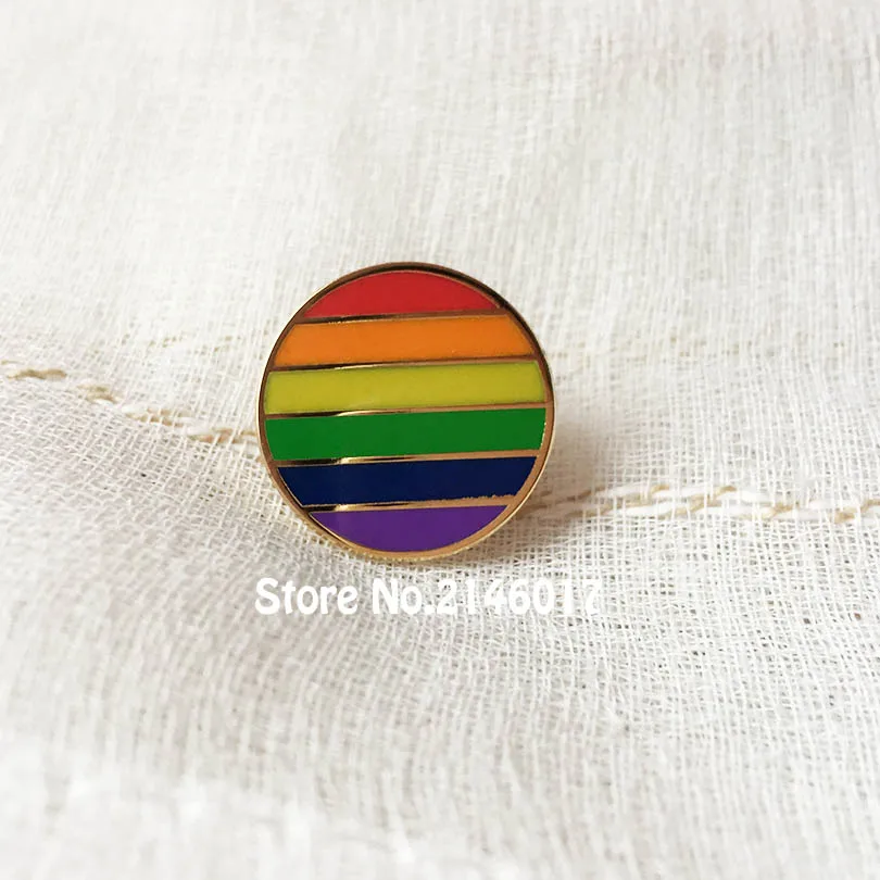 

Rainbow Hard Enamel Pins and Brooch 19mm Cute Unique Gay Pride LES Lesbian Lapel Pin Colorful Round Metal Craft Custom Badge