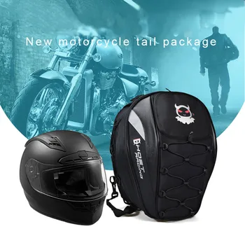 

2019 NEW Black GHOST RACING Waterproof Oxford Cloth Motorcycle Tail Bag Seat Bag Rider Backpack Motorcycle Bag