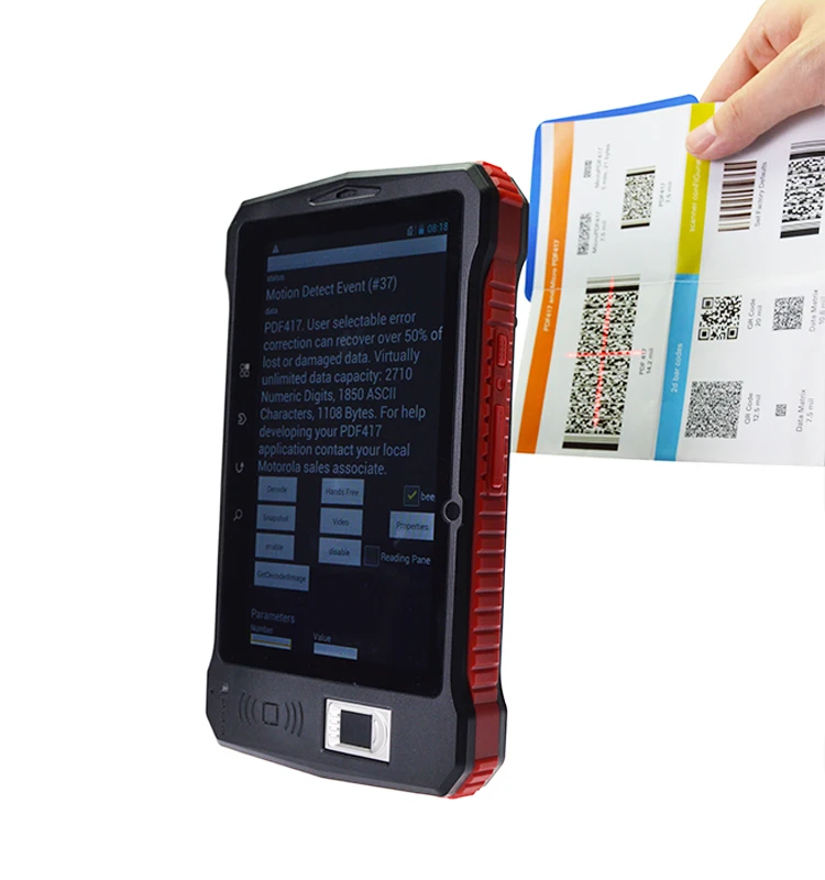 " промышленный Прочный планшет с отпечатком пальца UHF RFID 2D лазерный сканер штрих-кода Android 6,0 портативный терминал прочный водонепроницаемый телефон