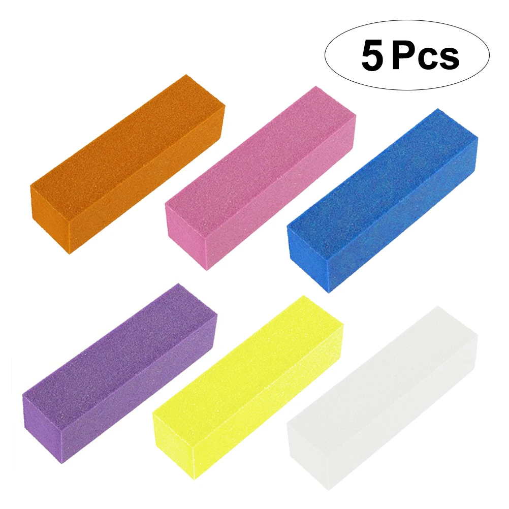 5Pcs Nail Buffer Buffing Sanding Buffers Blocks Files Manicure Pedicure