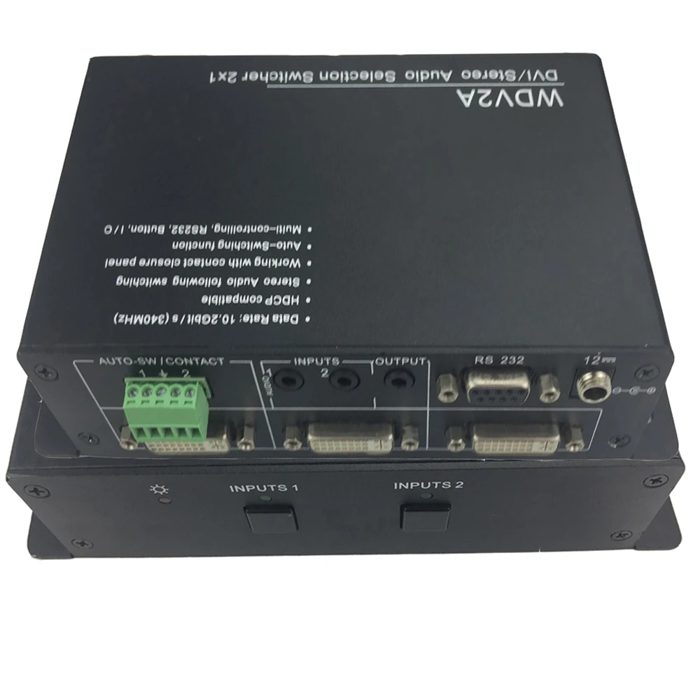 

Professional DVI 2x1 Switcher box with built-in HDCP Audio & RS-232 for PC laptop projector