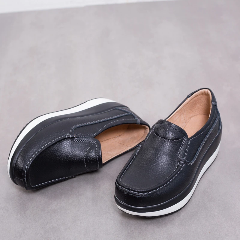 Cuir Red 2019 De En Dames 41 laceupblack Printemps Grande Plat laceupwhite black wihte Nouvelles Femmes Taille Chaussures laceupred 35 slip Non Confortable Décontractées Respirant IU7XUrq