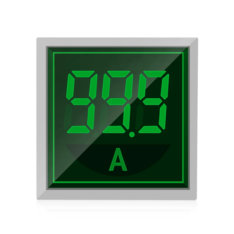 Квадратный AC 0-100A 22 мм Размер отверстия Амперметр цифровой светодиодный дисплей индикатор Тока Тестер с трансформатором тока - Цвет: Green