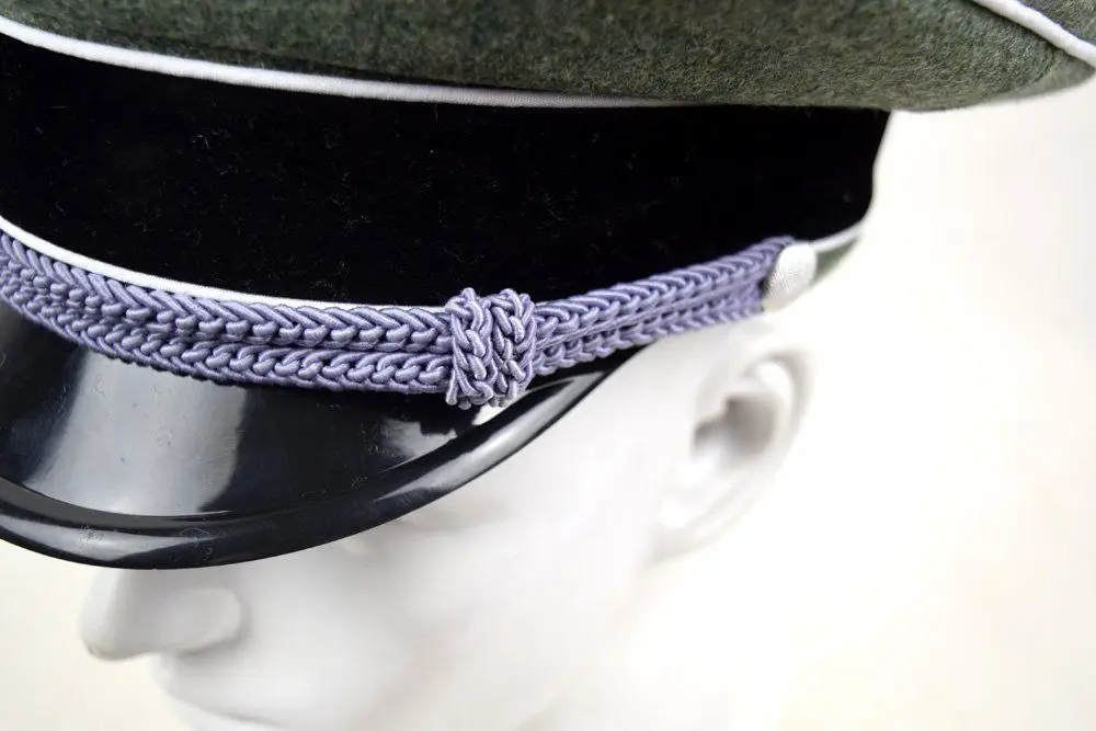 Men's WWII GERMAN ELITE OFFICER HAT OFFICER ARMY WOOL VISOR CRUSHER CAP IN SIZES