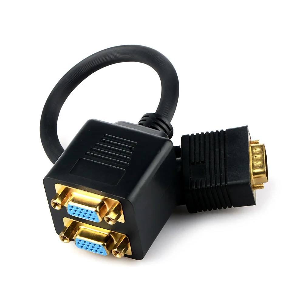 VGA Splitter Cable of Male to Female VGA to Dual 2 VGA Converter