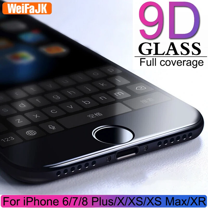 

9D Protective Glass for iPhone 7 8 Plus X Screen Protector iPhone 6 6s Plus 7 8 Tempered Glass on iPhone 6 7 8 X XS Max XR Glass