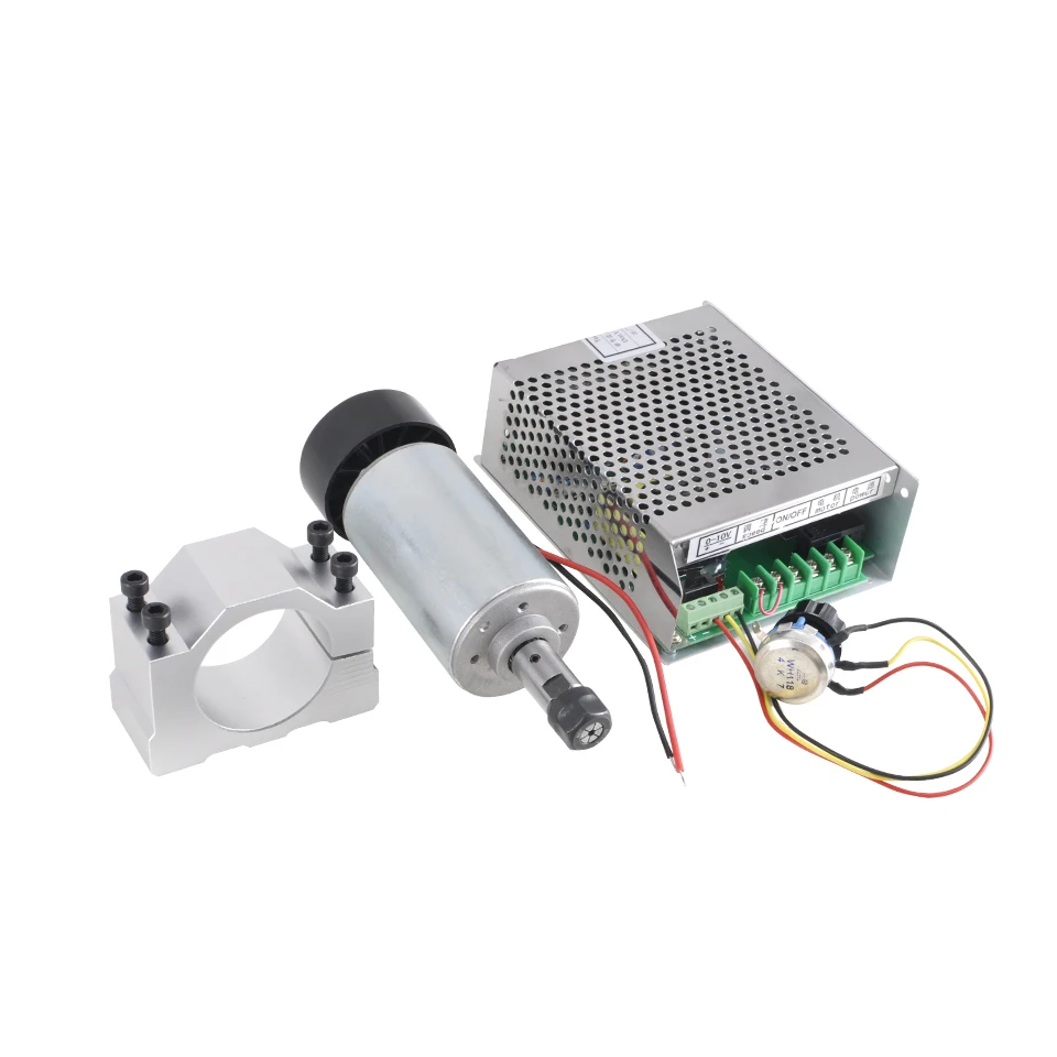 

CNC Spindle 300W Air Cooled Motor Machine DC Machine Tool Spindle ER11 52MM Clamp 110V 220V Mach3 Switching Power Supply